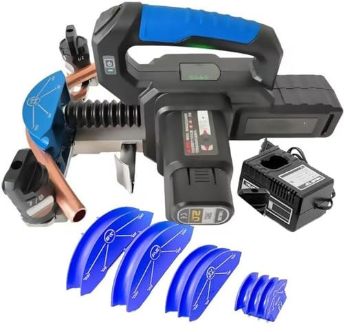 HLGKBY Elektrischer Rohrbieger für Kupferrohre, Rohrbiegegerät, 1/4 Zoll bis 7/8 Zoll Rohrbiegewerkzeug, schnelles Biegen um 90 °, Laden und Entladen mit einem Knopf, 3 x Lithium-Batterie