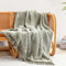 HORIMOTE HOME Ultra Soft Cozy Fleece Sherpa Throw Blanket, Light Weight Warm Decorative Throw Blanket with Tassel, Green Reversible Boho Blanket for Sofa, Couch, Bedroom,Travel, 152x203cm