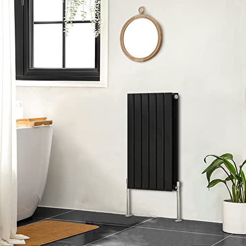 NRG Modern Radiator Black 600x408mm Double Flat Panel Horizontal Designer Heater Interior Bathroom Radiators
