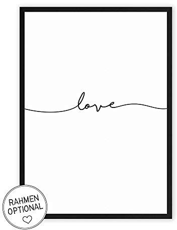 Wunderpixel® Kunstdruck love - auf wunderbarem Hahnemühle Papier DIN A4 - ohne Rahmen- schwarz-weißer FineArt-Print Poster zur Wand-Dekoration im Büro Wohnung
