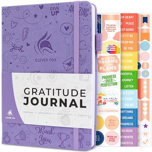Clever Fox Gratitude Journal for Women & Teen Girls, 5.8x8.3 Lavender