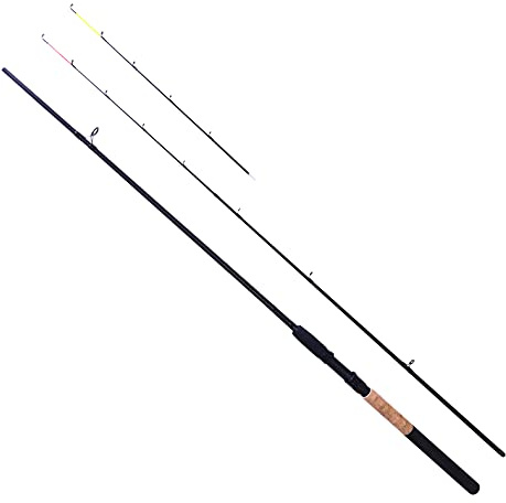 ZWIM - 8ft / 2.4m 2 Piece Feeder Fishing Rod/Quiver/Leger With 2 Tips - 80g Casting Weight 3oz & 5oz Quiver Tips - Ideal for Bottom Feeding Fish [12-20F240]