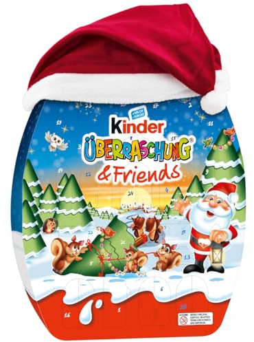 kinder Überraschung & Friends Calendario dell'Avvento – Calendario dell'Avvento con deliziose specialità al cioccolato – 1 calendario da 404 g