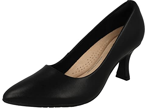 Clarks Collection Women's Kataleyna Gem Pump, Black Leather, 6.5 W US