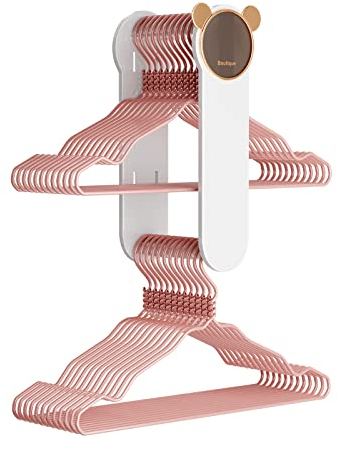 Bemodst Kleiderbügel Aufbewahrungs Organisator, Einziehbare Kleiderbügel Sortierstange für Haushalte, Ohne Stanzen, Geeignet für die Lagerung von Kleiderbügeln im Kleiderschrank und Bad