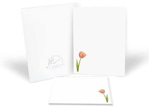 Me Loovely Tulip Letter Writing Paper and Envelopes Set Stationery Supplies for School Home & Office | Christmas Gifts (10 Letters, & 10 Envelopes with Gift Envelope)