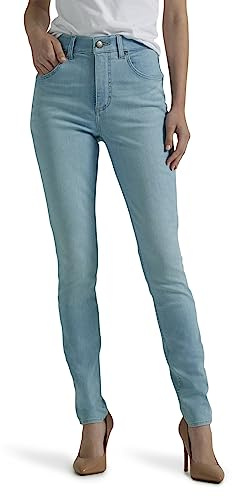 Lee Jean Skinny Taille Haute Ultra Lux Comfort avec Flex Motion pour Femme, Voile Blanc, 48 Longue