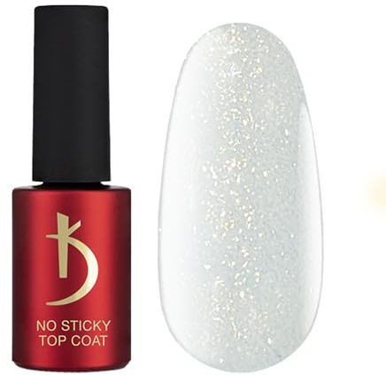 K Professional - Top Coat Gel UV - No Wipe Top Coat - Gold Glitzern -7ml- Überlack Nägel - Nagellack - GelNägel - UV LED - Sparkle Gold Finish Gel Polish