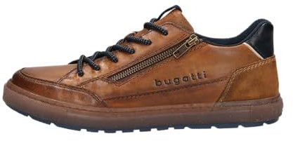 bugatti Herren Sneaker, Männer Schnürer, Wechselfußbett,Schnuerer,straßenschuhe,Strassenschuhe,Schnuerung,lace-up Shoes,Cognac (6300),43 EU / 8.5 UK