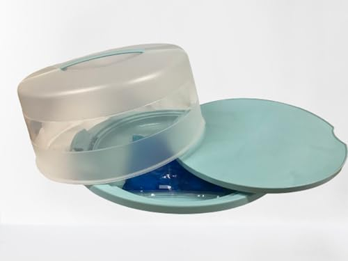 Lomatek 2-in-1 Kuchen Transportbox & Muffinbehälter mit Kühlfunktion, BPA-frei, Tortenglocke, Tortentransportbox, Tortenbox, Kuchenbox mit Deckel & Tragegriff, Ø 30 cm, Höhe 17,5 cm