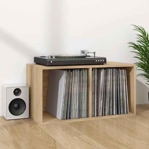 Xichuzi Caja para Discos de Vinilo Madera contrachapada 71x34x36 cm, Caja Vinilos, Disco De Vinilo Organizador, Maleta Discos Vinilo, Vinyl Storage, Soporte Discos Vinilo 800120