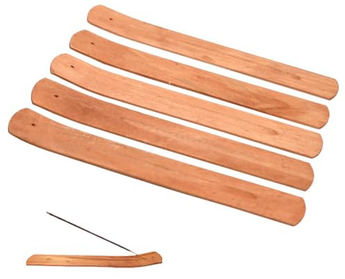 5Pcs Wooden Incense Stick Holders Pine Wood Incense Stick Holder 9 Inches Brown for Yoga SPA Meditation Relaxation