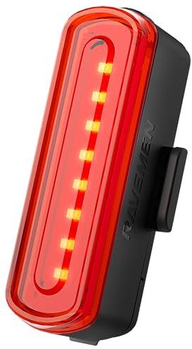 RAVEMEN TR30 Posteriore Della Bicicletta 30 Lumen resistenza all'acqua di grado IPX6, rilevamento intelligente dei freni Portatile Luci Posteriori Bicicletta, lunga durata Leggero USB-C Ricaricabile