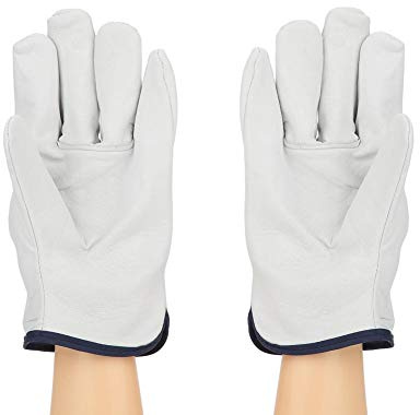 Yinhing Gants de Soudage en Cuir, Gants de Céréales Super Doux Résistants au Feu pour Forge, Barbecue, Grill, Cheminée, Cuisinière en Bois, Fournaise, Four, Barbecue