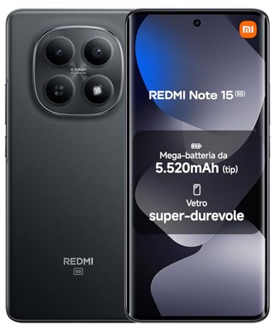 XIAOMI Redmi Note 15 5G Smartphone (6+128 GB) – Ultradünnes Design, IP66-Wasserschutz, 108-MP-Kamera, 6,77 FHD+ Display, Schwarz, 2 Jahre Garantie