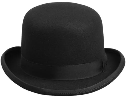 Ymxygz Cappello a Cilindro Vintage Mago Nero - Cappello a Bombetta retrò per Uomo, Spettacoli Teatrali, Halloween, Carnevale, Feste di Natale, Cappello Teatro Steampunk