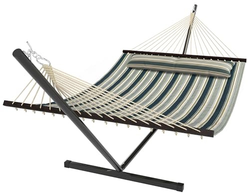 Outsunny Hamac sur Pied 353 cm Support Acier Barres d'écartement Vert