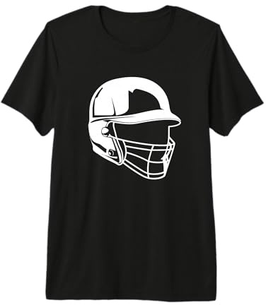 Casco de béisbol Dibujo Bate y Pelota Deporte Camiseta Premium