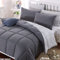 MOHAP Couette Bicolore 4 Saisons Couette d'été Légère 450g/m² 220x240cm Hypoallergénique Gris Foncé + Gris Clair Couette de Lit Réversible 2 Personnes Edredon