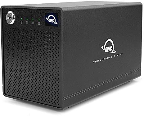OWC ThunderBay 4 Mini (0 TB) Professionelles 4-Laufwerk-Gehäuse Thunderbolt 3 für Mac und Win PC (2 x TB3 Ports) mit Softraid für OWC, RAID 0/1/4/5/1+0