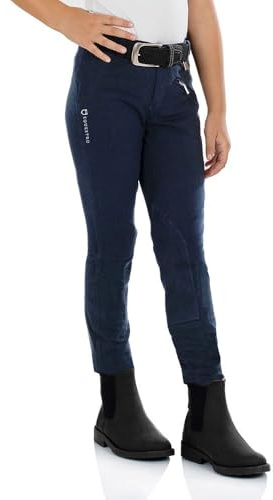 Equestro Pantaloni da Bambino Jodhpur 40, Blu Navy