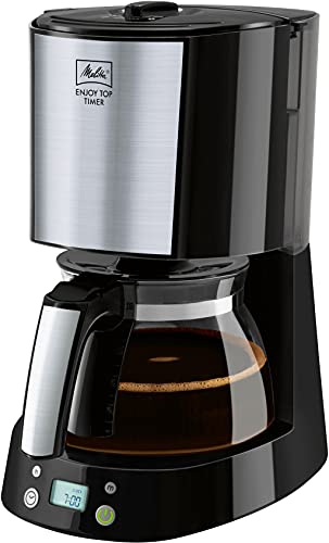 Melitta Enjoy Top Timer - Filterkaffeemaschine - mit Glaskanne - Timer Funktion - Tropfstopp - 10 Tassen - Schwarz (1017-11)