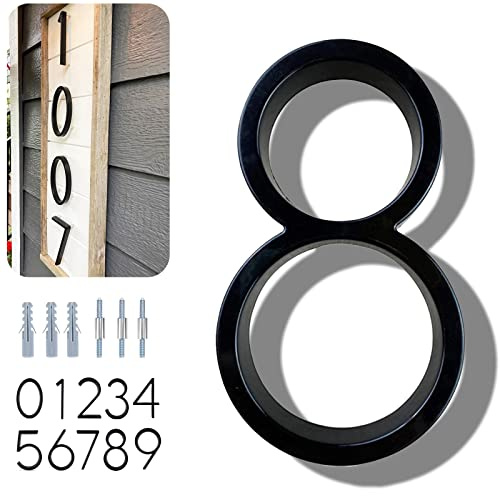 Numéro de maison flottant de 12,7 cm pour l'extérieur – Protection maximale contre la rouille – Numéro de maison moderne en alliage de zinc avec kit de clous pour porte de jardin, boîte aux lettres,