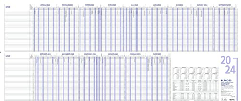Urlaubsplaner 2024 100x42 - 15 Monate - Wandplaner - gefalzt mit Rand - zum Abheften - für 35 Personen - 993-0000