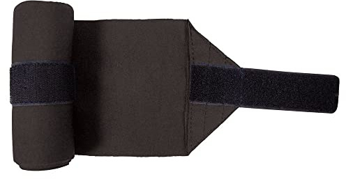Dura-Tech Small Standing Bandage Wraps for Horses | Color Black for Small Breeds | User-Friendly Length | Durable Knit Poly Fiber | Ideal Post-Exercise Support | Secure Closure