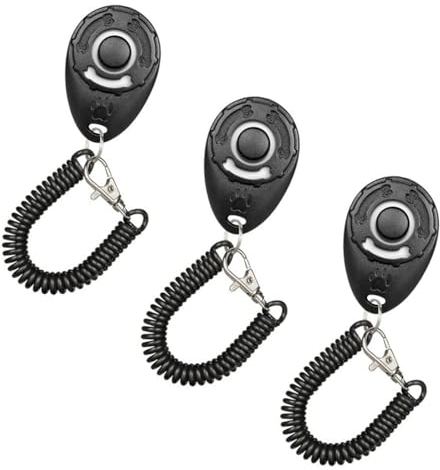 Diyife Hunde Clicker, Trainings-Clicker mit Großem Knopf und Handschlaufe, Klicker Set für Hundeerziehung und Hundetraining, für Hund, Katze, Pferd (3 Stück, Schwarz)