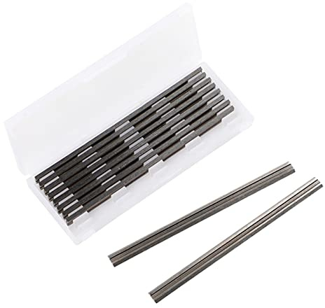 10Pcs Planer Blades High Speed Steel, Planing Knife Blades for Handheld Planers, 3.23in Long, Compatible with Most Planers, Easy to Install