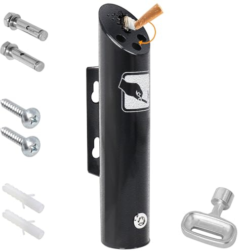 Cenicero de Pared Exterior de Acero Inoxidable para Restaurantes, Hoteles y Pubs y Discotecas, 30cm x 6cm (ferroso)