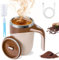 Twshiny Self Stirring Mug, Automatic Magnetic Stirring Coffee Mug Rechargeable Auto Self Stirring Cup with Lid 30S Fast Stirring Smart Cup for Home,Office,School,Travel (Coffee)