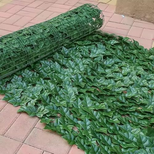 HORO.ES Seto Artificial Ocultación Jardín en Rollo 3x1 m Pantalla de Valla de Privacidad de Hiedra Artificial para Terraza Balcón Exterior Decoración de Hojas Verde (300x100 cm (C))