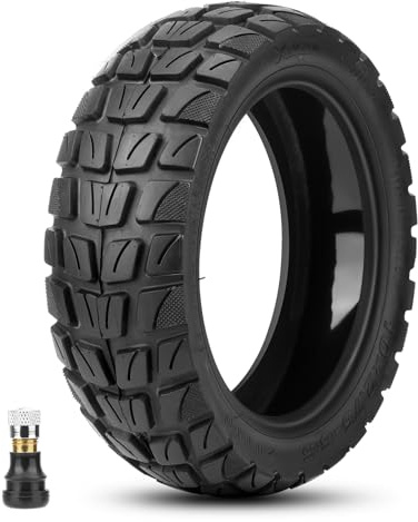 Amitor Neumático sin cámara de 10 x 2,75 – 6,5 pulgadas, neumático de vacío off-road autoreparable con válvula, neumáticos de repuesto para scooter de 10 pulgadas con resistente al desgaste y duradero