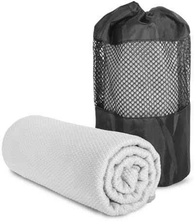 GLOSKIN Serviette de Yoga avec Silicone Antidérapante, Lavable en Machine, 183x63cm Serviette de Yoga pour Le Fitness, Le Yoga, l'exercice, Les Tapis de Yoga
