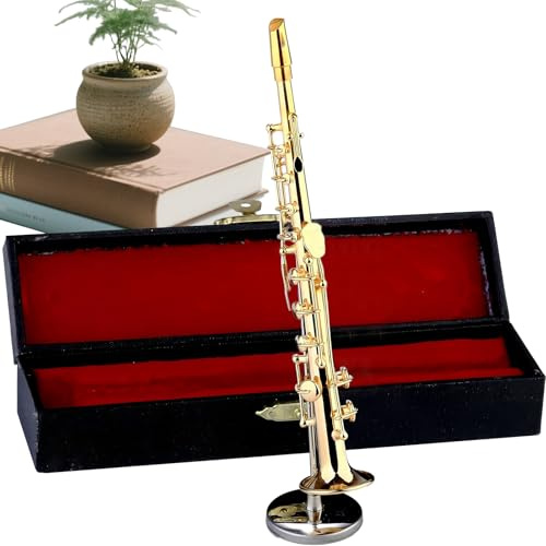 Modello Sassofono | Modellini Sassofono da Collezione, Collezionabile con Supporto e per Decorazione Casa Casa delle Bambole Regalo Compleanno Natale Adulti e