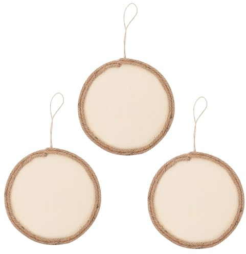 CORHAD 3 Marcos de Fotos de Madera Redondos de 20 Cm, Marco de Manualidades DIY para Pintura y Decoración Infantil, Portafotos Vacíos para Cuadros y Dibujos Creativos