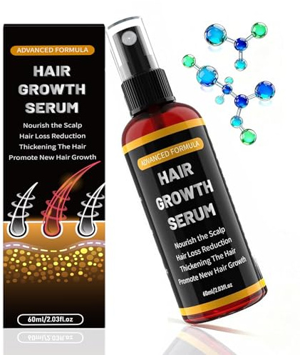 Spray Siero per la Crescita dei Capelli per Uomo e Donna, Accelerare la Crescita dei Capelli, Anticaduta Capelli, con Olio di Rosmarino, Olio di Ricino (Castor Oil) e Biotina, 60 ml