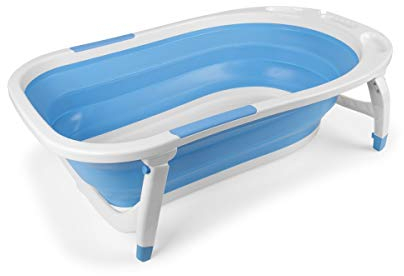 Bañera plegable para niños, color azul