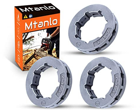 Mtanlo Cerchio a pignone 3/8 7T 22 mm adatto per Husqvarna 357 359 362 365 371 372 380 385XP 390XP , orlo a pignone (3/8 7T standard 7 spline)