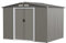 COSTWAY Casetta da Giardino 260 x 207 x 181 cm, Capanni da Esterno con 4 Feritoie, Doppie Porte e Rampa, Capannone Porta Attrezzi in Acciaio Zincato per Giardino e Cortile (Grigio sicuro)