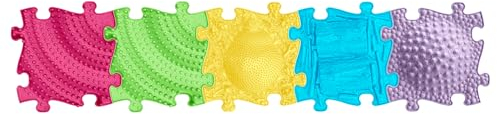 MUFFIK Tappetini sensoriali | Pietre di bilanciamento ortopediche per bambini | Tappetino puzzle per bambini, tappetino per il massaggio per adulti | 5 pezzi, set 3D