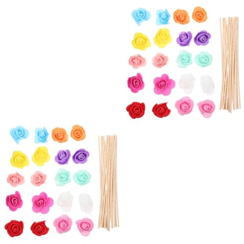 Alipis 2 Juegos De Difusores De Fragancia En Barra para El Hogar El Coche Y La Oficina con Flores Artificiales Decorativas 20 Unidades.