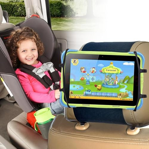 GIEEU Car Tablet Holder,iPad Silicone Holder for Car,Car Headrest Tablet Mount Holder for Kids in Back Seat,Universal 360 rotating car seat mount for all 7”- 10.5”Tablets