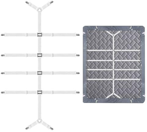 Sujeta sabanas bajeras, Clips elásticos para sábanas, Tensor de sábanas Ajustables con Clips metálicos, Adecuado para Todas Las sábanas, sábanas Ajustables, colchones