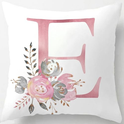 Tillskuch Federa per cuscino 40 x 40 cm rosa, federe con sequenza di lettere, federa decorativa per cuscini decorativi, cuscini per divano, cuscini per divano, cuscini decorativi, federa per cuscini