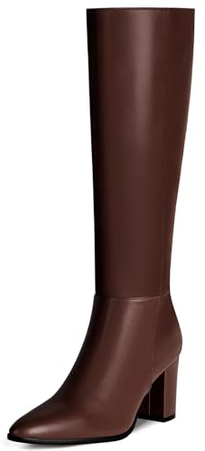 Vipost 3.35-inch Pointed Toe Knee High Boots for Women, Chunky Block Heel Tall Boots for Women with Side Zipper, Long Fall Winter Boot 2025