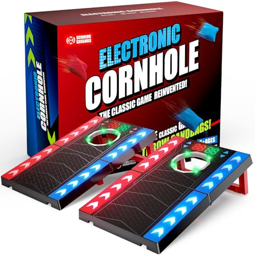Set da gioco pieghevole Cornhole con musica e luce, punteggio automatico