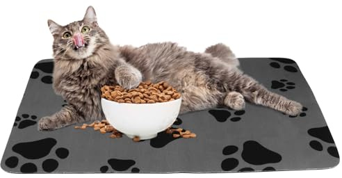 50 × 30 cm Tappetino Ciotola Cane Antiscivolo, Tappetino per Ciotole Cane Gatto Facile da Pulire, Tappeto Sotto Ciotola per Cani Assorbente, Tappeto per Far Mangiare Animali, Sottociotola per Cani